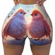 thumbnail image 2 of Balery Heart Sky Bird Couple Pantalones cortos de entrenamiento estampados para mujer, sin costuras, ajustados, para gimnasio, yoga, correr, deportes, ejercicio activo, fitness.-Medium, 2 of 8