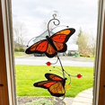 thumbnail image 4 of Stained Monarch Butterfly Glass Window Decor, Hanging Butterfly Decorations, Stained Glass Wall Art -NMAOV, 4 of 5