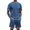 Blue, variant on Men's Waffle Shirt and Shorts Set 2 Piece Outfits Casual Summer Tracksuits Set with Pockets