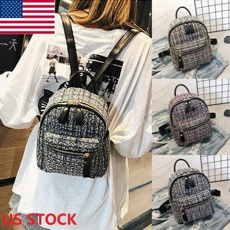 Women S Backpack School Book Bags Satchel Shoulder Rucksack Canvas Travel Bag