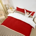 thumbnail image 2 of Erosebridal Housse de Couette à Rayures Géométriques Double, Ensembles de Literie Géométrie Abstraite Taille Double, Housse de Couette Design Moderne Rouge Double, Ultra Douce Décorative Réversible pour Chambre, 3 Pcs (Sans Couette), 2 of 5