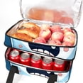 thumbnail image 5 of Tiny Teeth Double Layered Insulated Lunch Bag with Two Compartments, Large Capacity, and Hand Carry - 7.1x11.4x16.1 Inches, 5 of 6