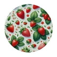thumbnail image 2 of PIKWEEK Round Fitted Tablecloth Red Strawberries Round Table Cloth with Elastic Edged Summer Fruit Cute Waterproof Wipeable Table Cover, 2 of 7