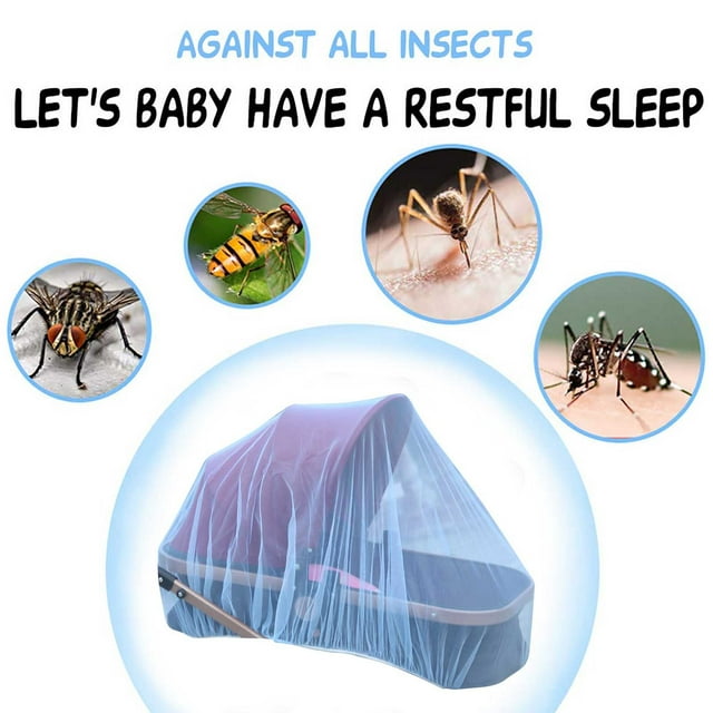 Universal Baby Stroller Mosquito Net, Encrypted Full Cover, Dust and Mosquito Prevention, Increased Size for Extra Protection, Suitable for All Stroller Models