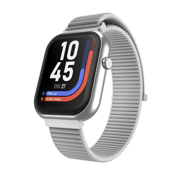 iTOUCH AIR 5 Smartwatch – 1.85” AMOLED Display, Bluetooth Calling, 100  Sport Modes, Heart Rate, SpO₂, Stress & Sleep Monitoring, IP68 Waterproof, for Android & iPhone - Nylon Sport Strap for Adults