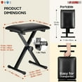 thumbnail image 7 of 5 Core Keyboard Bench 2 Inch Padded Cushioned Piano Stool Height Adjustable 19" Guitar Seat Portable, 7 of 7