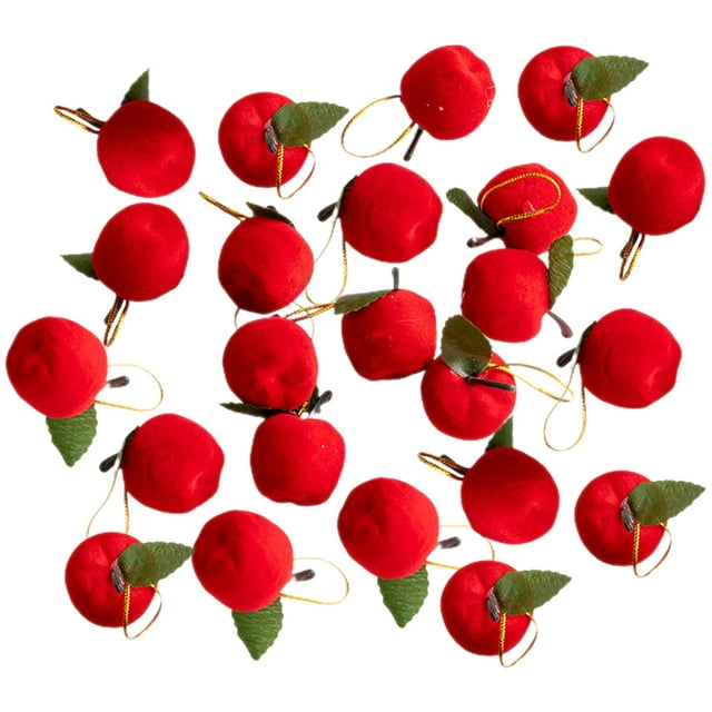 GOOHOCHY 60 uds árbol de Navidad colgante de manzana adornos colgantes en forma de manzana para Festival de Navidad