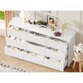 thumbnail image 1 of EastVita Commode Cannelée à 9 Tiroirs pour Chambre - Coffre Grande Capacité, Blanc, 1 of 5