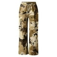 thumbnail image 4 of LEBONYARD Wide Leg Pants for Women Plus Size,Pants for Women Plus Size,Women Camouflage Elastic Waist Straight Tube Drawstring Pocket Workwear Pants Khaki M, 4 of 6