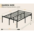 thumbnail image 4 of Casacomoda 18 inch Queen Size Bed Frames with RGB Light Strips, Solid and Stable, Noise Free, No Box Spring Needed, Easy Assembly, Black, 4 of 9
