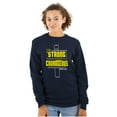 thumbnail image 3 of Strong Courageous Christian Faith Plus Size Long Sleeve Graphic Tee Shirt Brisco Brands 2X, 3 of 5
