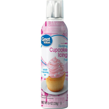 (4 Pack) Great Value Decorating Cupcake Icing, Pink, 8.4