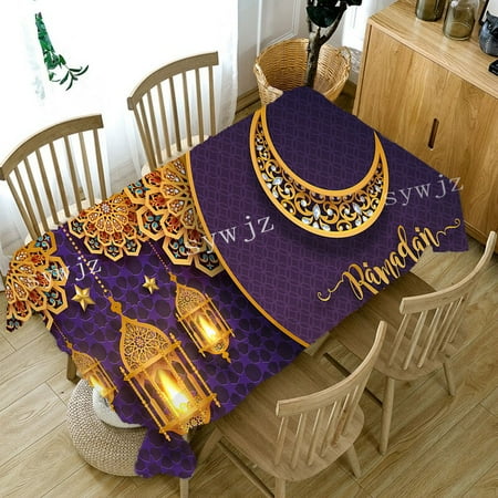 

Eid Restaurant r Tablecloth Ramadan Lighthouse Tapestry Islamic Rectangular Waterproof Tablecloth Kitchen Accessories