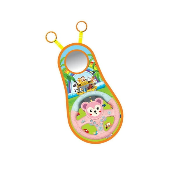 Steering Wheel Toy Interactive Game Sounding Toy for to play, such Motor Skil Toddler Monkey