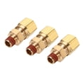 thumbnail image 1 of Unique Bargains Laiton Raccord de Tube de Compression 1/16NPT x 1/4 'tube OD Raccord Droit 3 Pack, 1 of 5