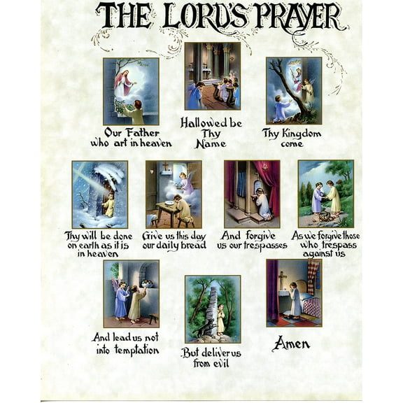 Catholic print picture - THE LORDS PRAYER 2 - 8" x 10" ready to be framed