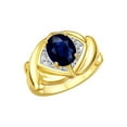 thumbnail image 1 of RYLOS Rings for Women 14K Yellow Gold Ring XOXO Hugs & Kisses 9X7MM Gemstone & Diamond Ring September Sapphire Jewelry for Women Size 8, 1 of 7