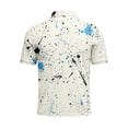 thumbnail image 4 of Dolkfu Collared Men'S&nbsp;Shirts Button Beige Short Sleeve Refreshing Tops Patchwork Geometric Artistic Polos Beige,Xl, 4 of 5