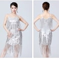 thumbnail image 3 of Sequins Tassels Flapper Dress Salsas Cha Cha Jazz Dance Costumes Fringe Dress, 3 of 17