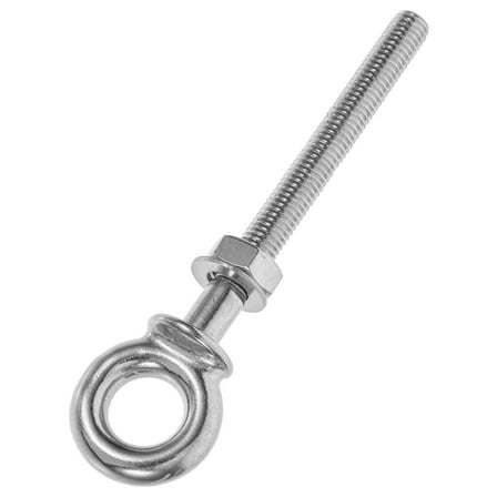 HEANUJJ Silver Stainless Steel Hook Bolt for Outdoor Use Heavy Duty Eye Bolts with Nut