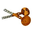 thumbnail image 1 of 11-Inch Olive Wood Salad Serving Twisted Handles, 1 of 1