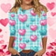 thumbnail image 1 of RKSTN Valentines 3/4 Sleeve Tops for Women Oversized Crewneck Valentine's Day Graphic Printed Short Sleeve T Shirt Womens Casual Round Neck Loose Comfy Loves Heart Print Three Quarter Sleeve Shirts, 1 of 6