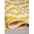 thumbnail image 5 of FH Home Outdoor Rug - Waterproof, Fade Resistant, Reversible - Premium Recycled Plastic - Geometric - Large Patio, Deck, Sunroom, RV, Camping - Aztec - Yellow & White - 5 x 8 ft Foldable, 5 of 8