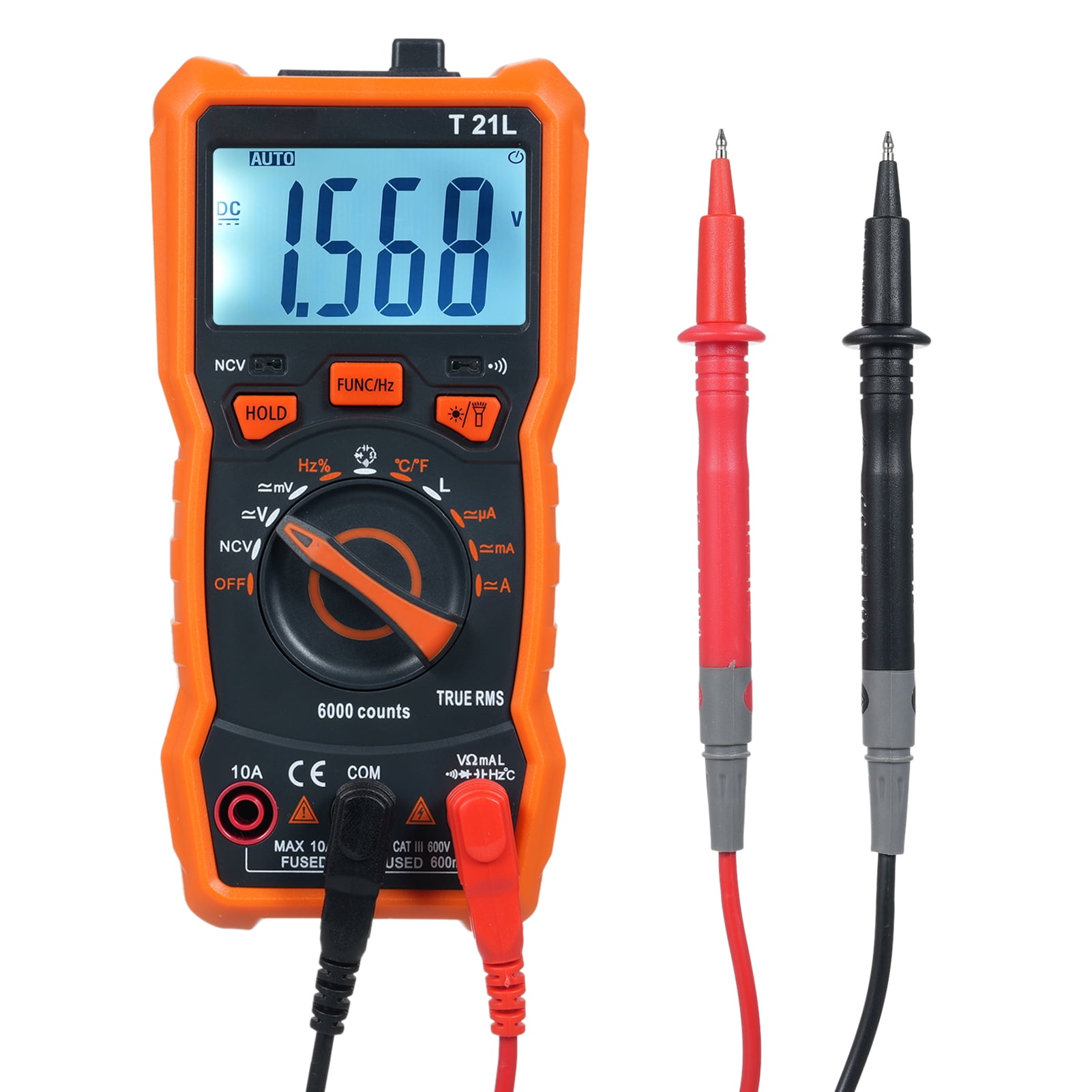 Digital Multimeter Multimeter Multifunctional Digital Multimeter 6000 Counts Burn-Proof Handheld Voltmeter Tester for Inductance Capacitance and Frequency