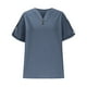 thumbnail image 5 of Blusas para las Mujeres Casual Verano Botón Sólido Camisa V-Cuello Blusa Suelta, Camiseta de Lino de Algodón para Acampar Al Aire Libre Y Uso Diario, Estilo Vintage, 5 of 9