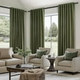 thumbnail image 4 of Olive Green Linen Blackout Curtains 84 Inch Long for Living Room,Pinch Pleated Drape with Hooks Back Tab Boho Decor, Olive Forest Loden Full Black Out Curtains for Bedroom, 4 of 16