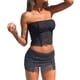 thumbnail image 1 of SAYOO - Conjunto de 2 piezas de verano para mujer, tops sin tirantes + falda de cintura baja SAYOO Sexy, 1 of 10