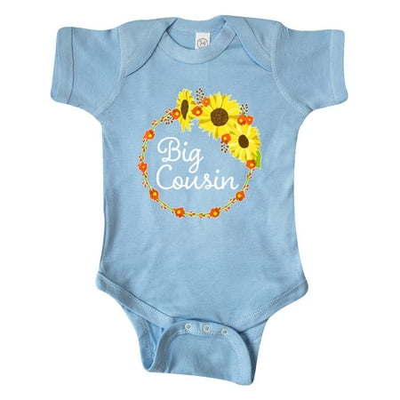 

Inktastic Big Cousin Sunflower Wreath Gift Baby Boy or Baby Girl Bodysuit