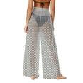 thumbnail image 6 of Women Solid Sheer Mesh Pants Chiffon See Through Bikini Bottom Swimsuit Wide-Leg Elastic Waist Cover up Beach Pants Fashion Bathing Wear Tummy Control Swimwear Summer Outfits 2026, 6 of 7