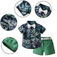 thumbnail image 2 of Chenyin Baby Toddler Boys Gentleman Clothes 2PCS Outfit Short Sleeve Dress Shirt with Bowtie + Shorts with Belt Summer Set 3M-5 Years Old, 2 of 9