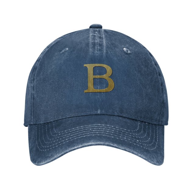 ZICANCN Casquette de Baseball Réglable Femmes, Chapeaux Alphabet B Pattern pour Hommes Adulte Lavé Coton Denim Baseball Caps Mode, Bleu Marine