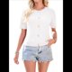 thumbnail image 3 of Cárdigan de Verano de Corta para Mujer, Tejido de Cable, Cuello Redondo, Botones, Corto, , Talla L, 3 of 10