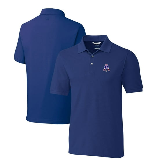 Men's Cutter & Buck Royal New England Patriots Advantage Tri-Blend Pique Big & Tall Throwback Polo