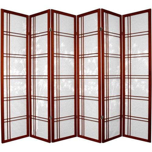 Oriental Furniture 72'' x 84'' Bamboo Tree Double Cross Shoji 6 Panel Room Divider