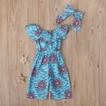 thumbnail image 6 of CONYUMN Infant Girl Clothes Shoulder Off Dashiki Girls Jumpsuit+Headband Baby Infant African Romper Girls Romper&Jumpsuit Toddler Girls Clothes Baby Girl Summer Clothes (Blue,80), 6 of 6