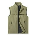 thumbnail image 4 of FRSASU Men's Lightweight Cargo Vest Outerwear Windproof Sleeveless Jacket for Golf Running Hiking Army Green, 4 of 6
