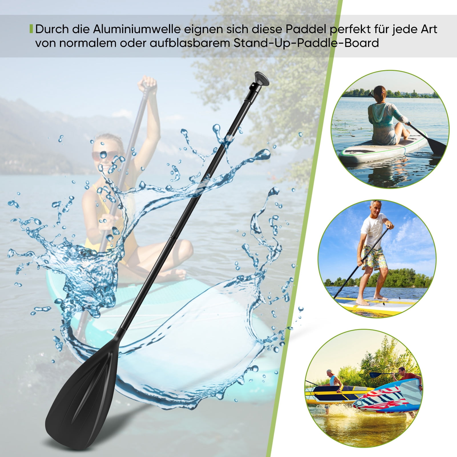 Fdit Kayak Paddle, Surfing Paddle,Surfboard 2 Section Aluminum Adjustable Paddle for Boating Kayaking Surfing