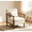 White, variant on Leumius Storage Chair, Mid Century Modern Accent Chair with Solid Wood Frame, Upholstered Living Room Chairs with Waist Cushion, Reading Armchair for Bedroom Sunroom White