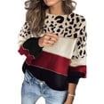 thumbnail image 3 of Suéter de cuello redondo suelto de estilo europeo y americano para mujer con contraste de colores para invierno, otoño e invierno, 3 of 6