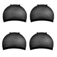 thumbnail image 1 of 4 Pcs/Ensemble Perruque Élastique Unisexe Filet à Cheveux Extensible Réutilisable Snood Cosplay Fête Perruque Filet, Noir, 1 of 6