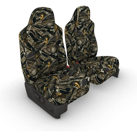 F58 2002-2010 Ford F250-F550 Super Duty, Front Truck Seat Covers only, 40/20/40 Split Bench Seat with Molded Headrests in Camo Endura