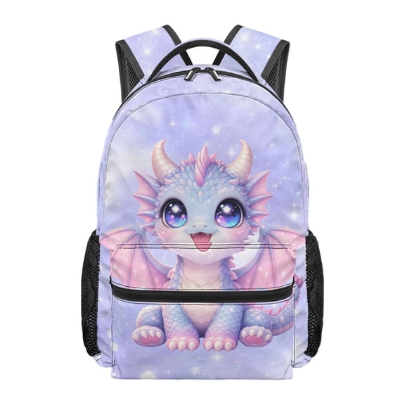 Chririnla Purple Dragon Kids Backpack for Girls Lightweight Bookbag Elementary School Daypack Teen Backpack with Adjustable Shoulder