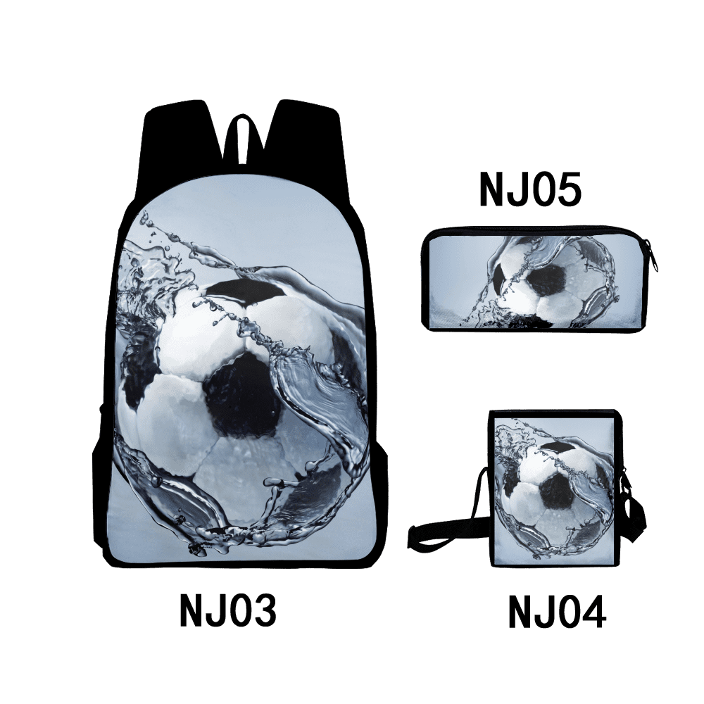 Backpack Soccer Backpack 3D Print Large Capacity School Bookbag Oxford