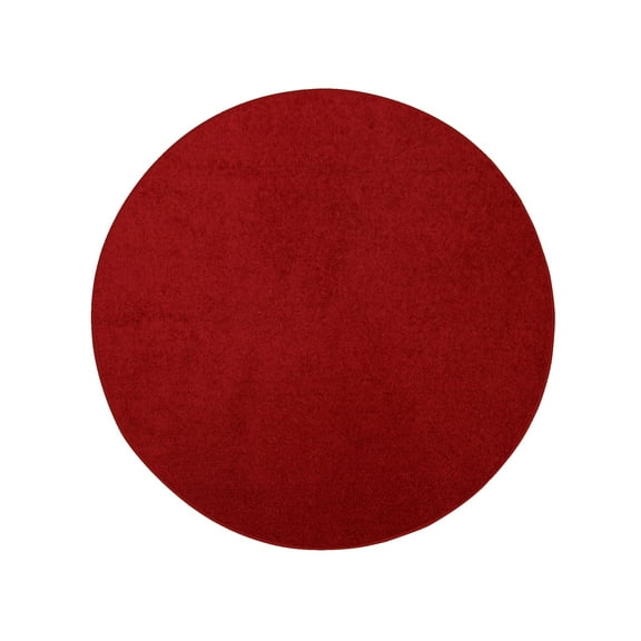 Furnishmyplace Modern Plush Solid Color Rug - Pet Friendly, Made in USA, Red Area Rugs 3' Round