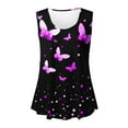 thumbnail image 4 of QUNYINEY Sleeveless T Shirts for Women Butterfly Casual Crewneck Pullover Tank Tops Summer Loose Graphic Tees, 4 of 5