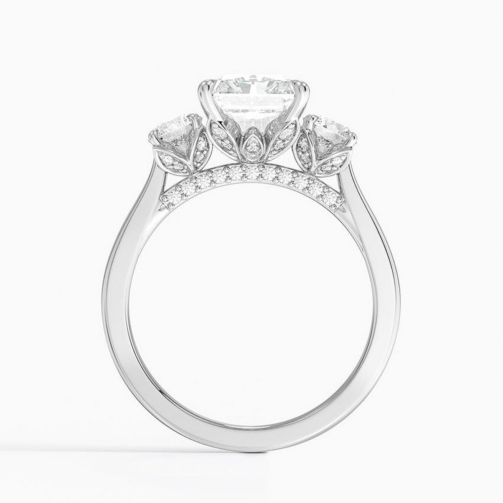 Zoya Jewel 14K White Gold Plated Rings - 2.1 Ct Radiant Cut Diamond Rings - Engagement and Wedding Jewelry for Women - Elegant Anniversary Gift for Her - Chic Daily Wear Diamond Ring